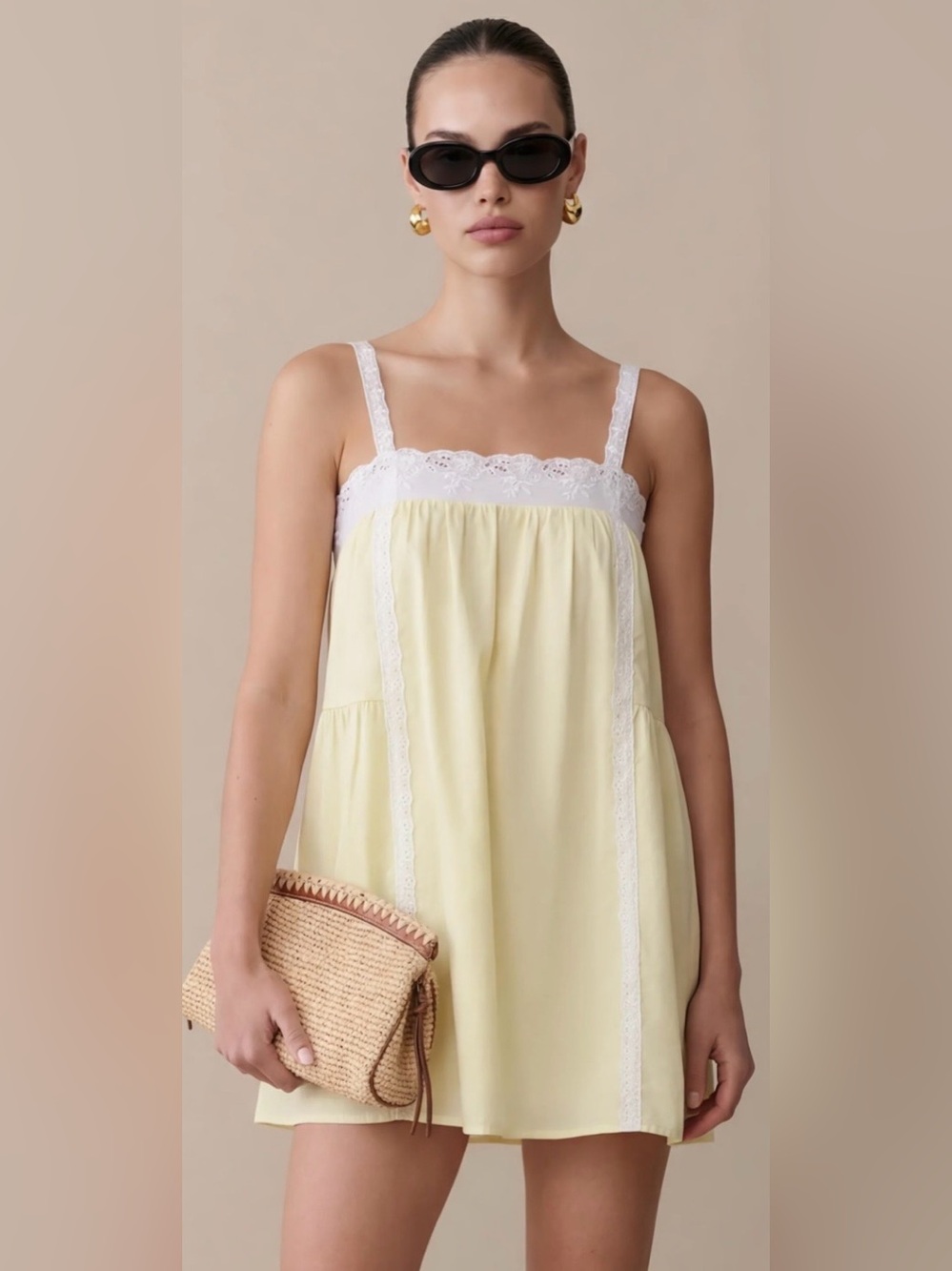 Kourt Aje-Inspired Florence Cotton Lace Dress Butter Lace Mini NWT S